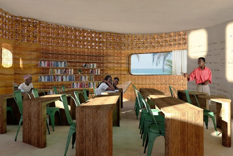 Szkoła wydrukowana na drukarce 3D na Madagaskarze. Proj. Studio Mortazavi Szkoła wydrukowana na drukarce 3D na Madagaskarze. Proj. Studio Mortazavi