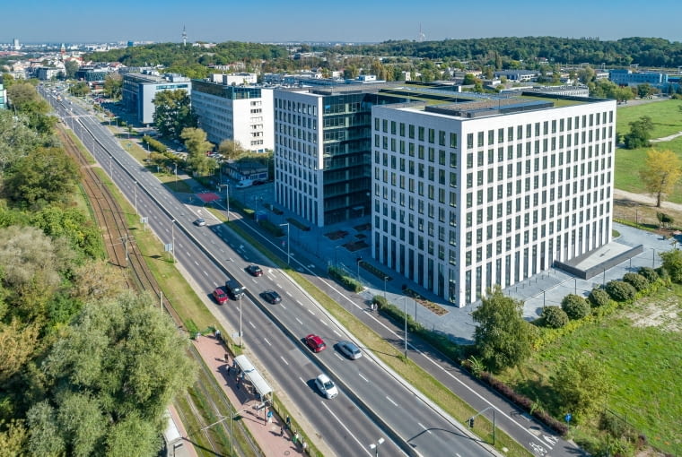Biurowiec KREO w Krakowie. Proj. Q-arch Biurowiec KREO w Krakowie. Proj. Q-arch
