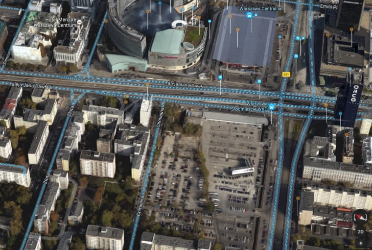 Działka, na której ma powstać kompleks Chmielna Business Center Chmielna Business Center