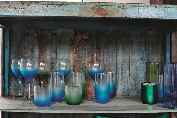 F&F Home: kieliszek - 14,99 zł; szklanka - 12,99 zł; świeca - 17,99 zł. F&F Home, dodatki, akcesoria, wnętrza, nowa kolekcja, nowości, tekstylia