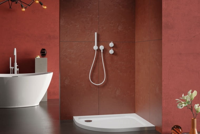 Modele asymetryczne zaskakują swoją formą, można je dopasować do każdej łazienk;  decydując się na taki model, powinniśmy pamiętać, że większość z nich dostępna jest,  podobnie jak asymetryczne wanny, w wersji prawej i lewej, brodzik Oris