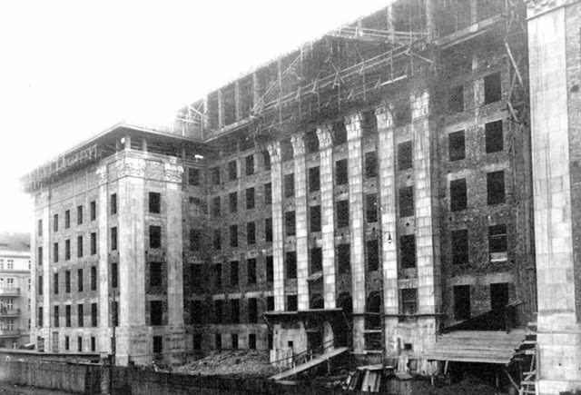 Budowa gmachu - zdjęcie z października 1926 roku Katowice, budynek, modernizm, Śląsk, architektura, największe, Polska, publiczne