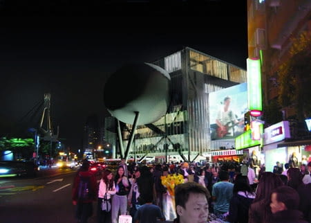 Taipei Performing Arts Centre od OMA - wizualizacja głównego traktu pieszego. OMA, Koolhaas, Tajwan, architektura, projekt, konkurs architektoniczny