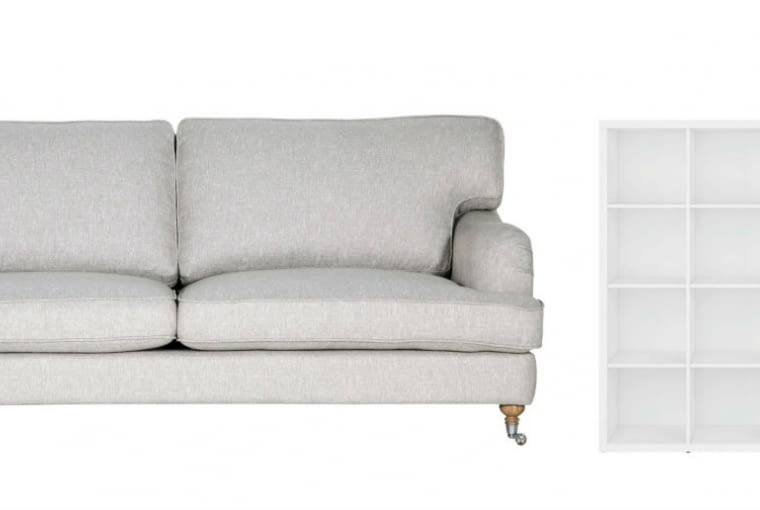 Sofa tapicerowana tkaniną, dł. 205 cm, wzór sits.eu. Regał Nepo (38,5 x 154 x 149,5 cm), 559 zł, Black Red White Sofa tapicerowana tkaniną, dł. 205 cm, wzór sits.eu. Regał Nepo (38,5 x 154 x 149,5 cm), 559 zł, Black Red White