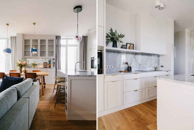 Od strefy jadalniano-wypoczynkowej oddziela ją wyspa - zaplanowano przy niej miejsce do spożywania szybkich posiłków.