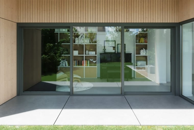 Panoramiczne drzwi podnoszono-przesuwne z PVC-U Schüco LivIngSlide