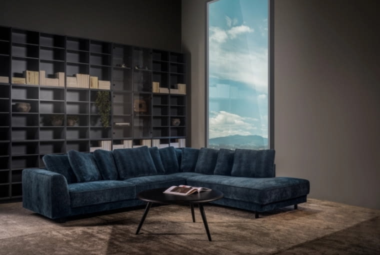 Sofa Samba z małymi poduszkami , kanapa narożna do salonu