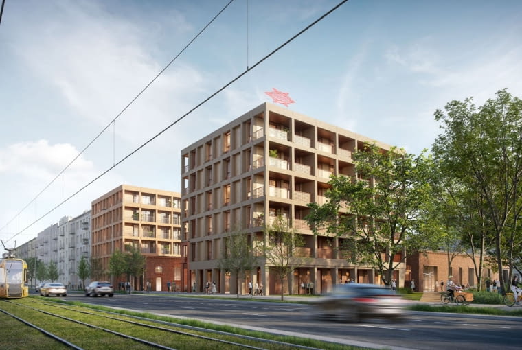 Zabudowa terenu dawnej fabryki Perun przy ul. Grochowskiej 301/305 w Warszawie. Proj. WWAA