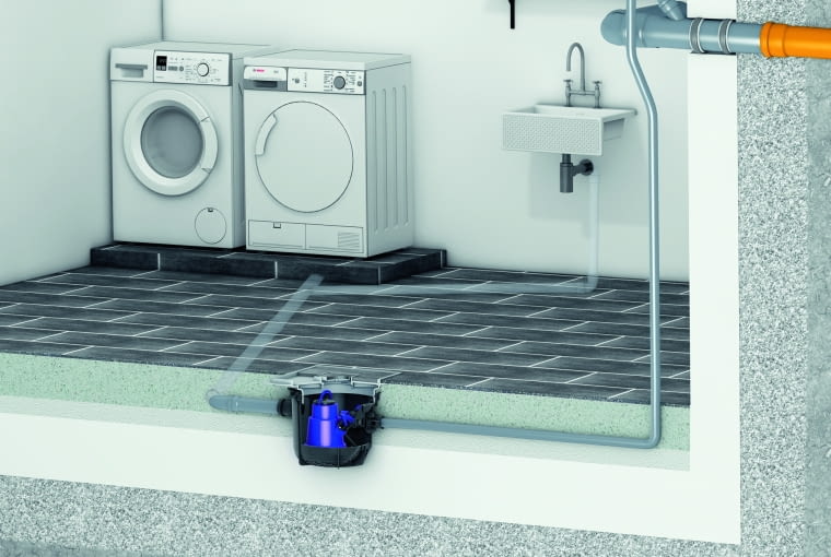 Montaż w płycie podłogi Montaż w płycie podłogi