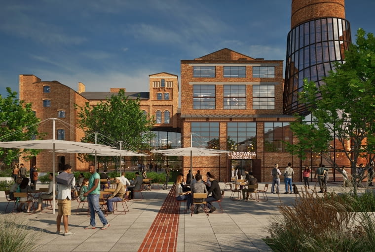 Cukrownia w Pruszczu Gdańskim. Etap 1 - plac miejski Cukrownia w Pruszczu Gdańskim. Etap 1 - plac miejski