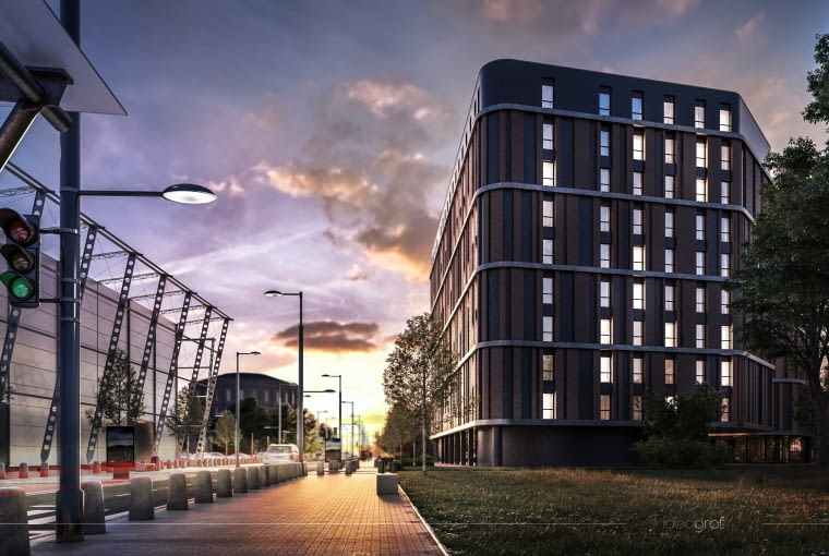 Hotel przy ul. Prądzyńskiego 21 w Warszawie. Proj. Ideograf Warsaw Business Hotel przy ul. Prądzyńskiego 21 w Warszawie. Proj. Ideograf