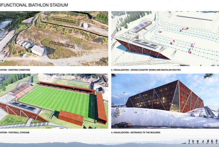 Wielofunkcyjny Stadion Biathlonowy na Kubalonce - plansza. Wielofunkcyjny Stadion Biathlonowy na Kubalonce - plansza.