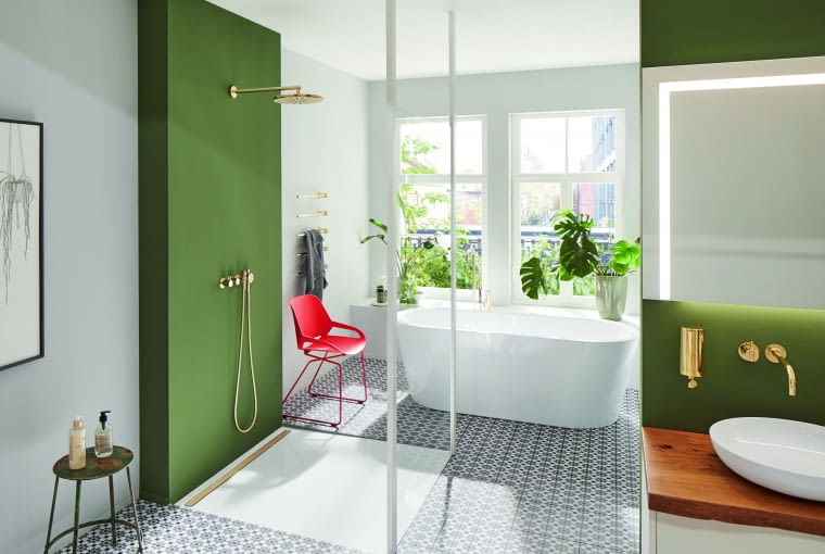 Całkowicie płaska powierzchnia bez konturów wewnętrznych zapewnia dużą przestrzeń  do kąpieli i harmonijnie wpasowuje się w wystrój łazienki, Nexsys