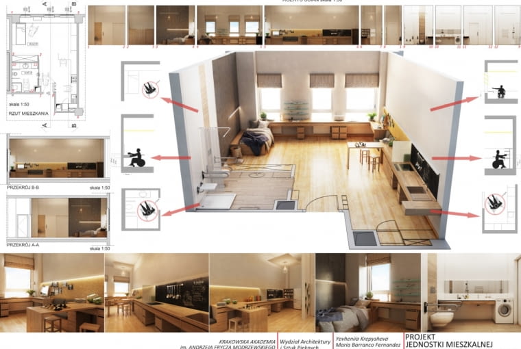 Zwycięski projekt jednostki mieszkalnej dla osoby niepełnosprawnej