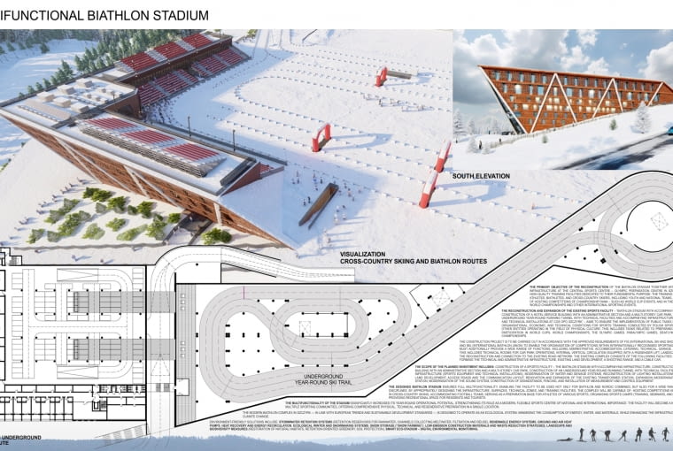 Wielofunkcyjny Stadion Biathlonowy na Kubalonce - plansza. Wielofunkcyjny Stadion Biathlonowy na Kubalonce - plansza.