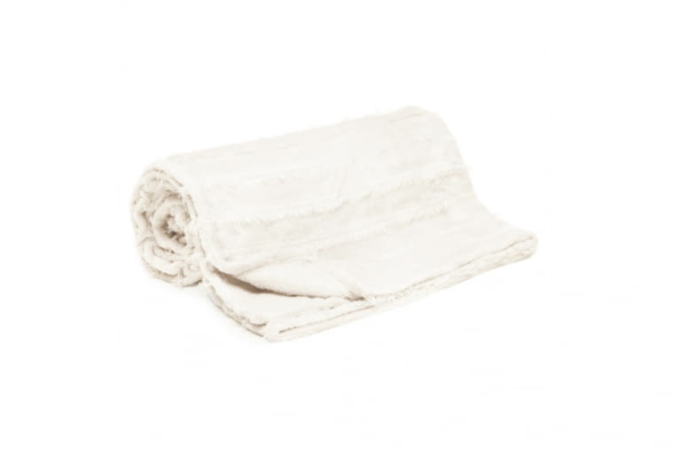 Koc z frędzlami kremowy ASHA 130x160 cm 69,90zł