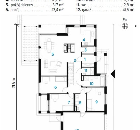 Rozkład pomieszczeń na parterze Rozkład pomieszczeń na parterze