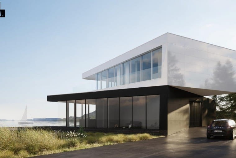 Dom czarno na białym