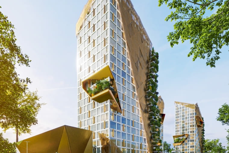 Planowane wieżowce przy ul. Skrajnej w Kielcach. Proj. 4idea