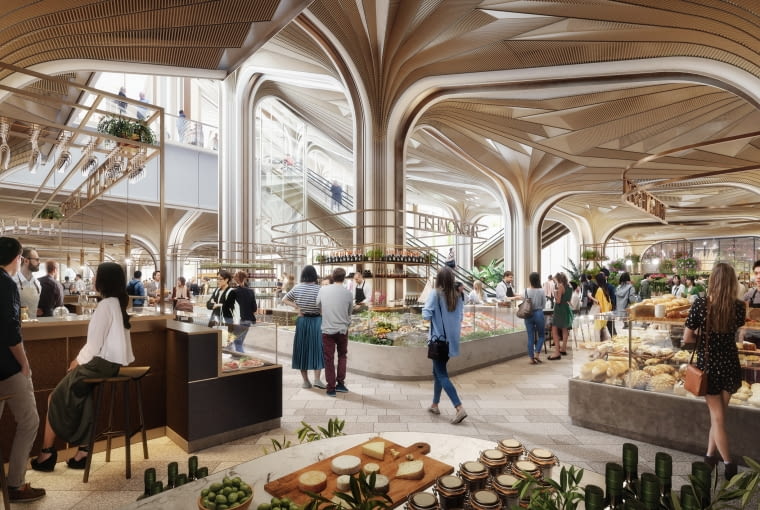 Pergola w Tokio w Toranomon-Azabudai. Proj. Studio Heatherwick Pergola w Tokio w Toranomon-Azabudai. Proj. Studio Heatherwick