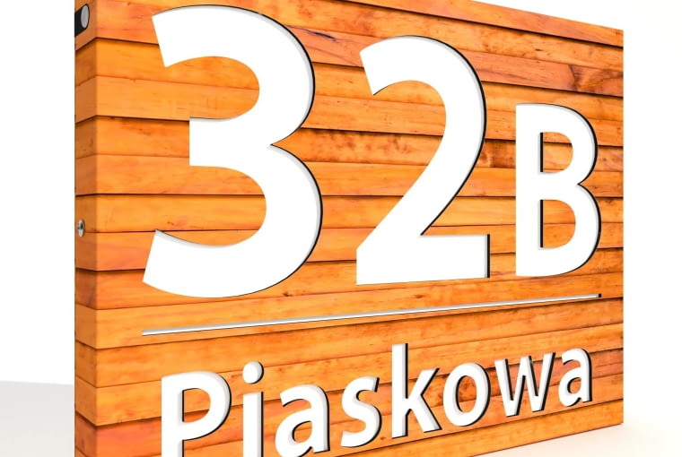 Podświetlany numer domu 1RB LED 40 x 30 cm WO2 Podświetlany numer domu 1RB LED 40 x 30 cm WO2