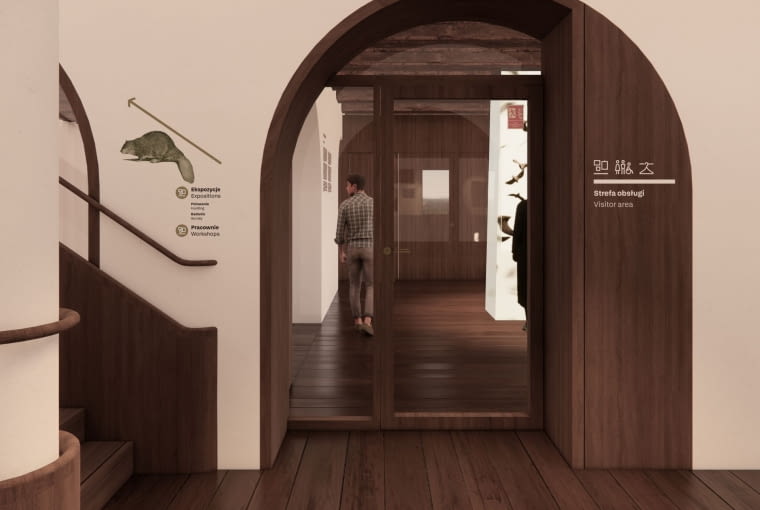 Koszary Kantonistów - wejście główne. Projekt wystawy stałej autorstwa WXCA