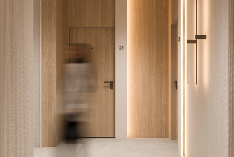 Flare Warszawa. Wizualizacje komunikacji na kondygnacjach mieszkanych Flare Warszawa. Wizualizacje komunikacji na kondygnacjach mieszkanych