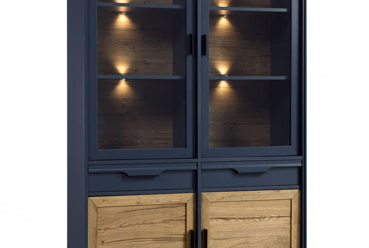 313270, fornir dębowy, 107 x 42 cm, wys. 196 cm, 3821 zł, witek.pl witryny do salonu