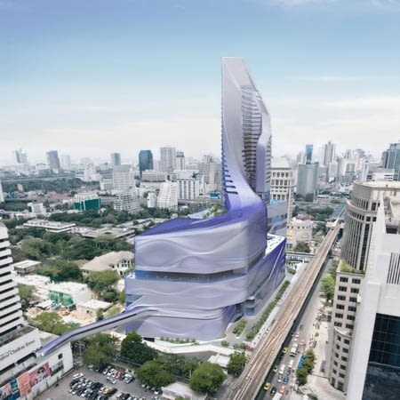 Central Embassy amanda levete architects, architektura, wieżowiec, centrum handlowe, hotel, central ambassy, bangkok, tajlandia