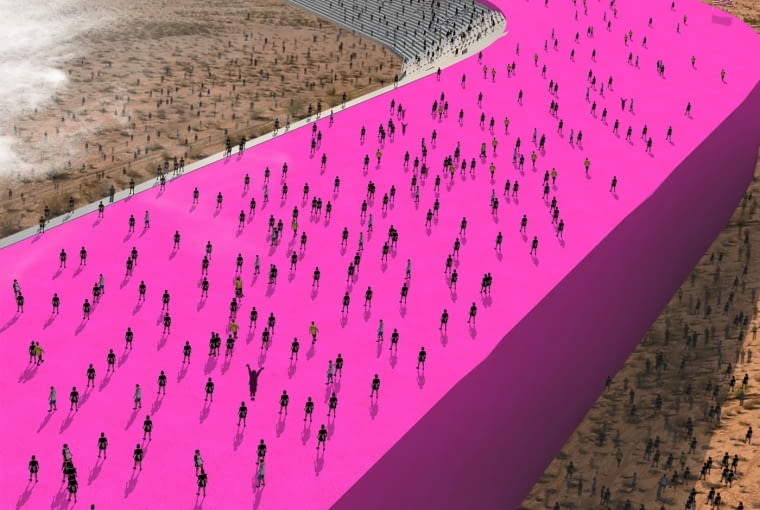 Różowy mur na granicy USA i Meksyku