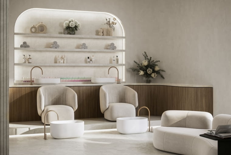 Dekton Ukiyo - Nacre. Projekt: Claudia Afshar Dekton Ukiyo - Nacre. Projekt: Claudia Afshar