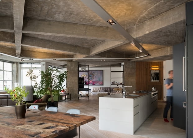 Mieszkanie w industrialnym stylu w Londynie mieszkanie w industrialnym stylu, loft, nowoczesne mieszkanie