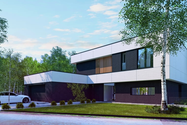 Nowoczesna rezydencja na narożnej działce Nowoczesna rezydencja na narożnej działce