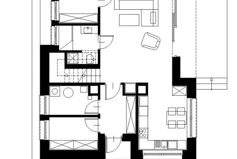 Dom w Pawlikowicach - plan parteru Dom w Pawlikowicach - plan parteru