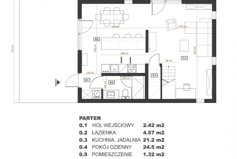 Modulo House v_3 - rzut parter wymiary Modulo House v_3 - rzut parter wymiary