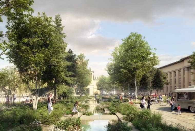 Plac Dąbrowskiego w Łodzi po metamorfozie Plac Dąbrowskiego w Łodzi po metamorfozie