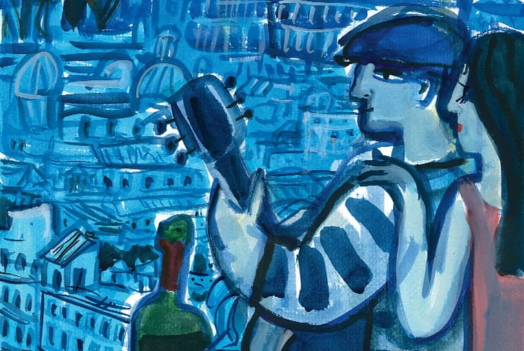 Świt w Rzymie, 2014 r., 38,8 x 48,8 cm, gwasz na papierze. obrazy, krzysztof kokoryn