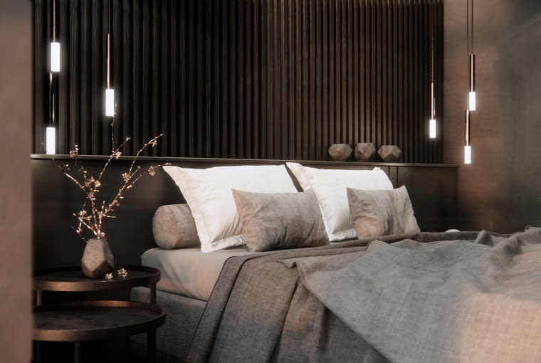 Czarny kolor w sypialni