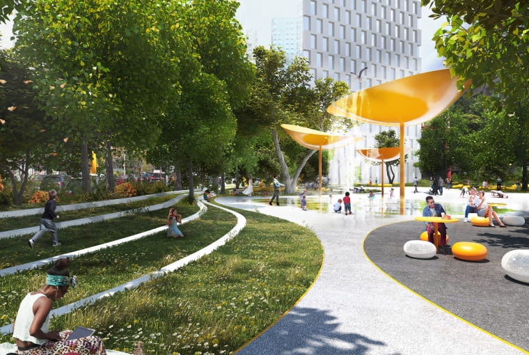 Downtown Brooklyn. Proj. BIG i WXY Downtown Brooklyn. Proj. BIG i WXY