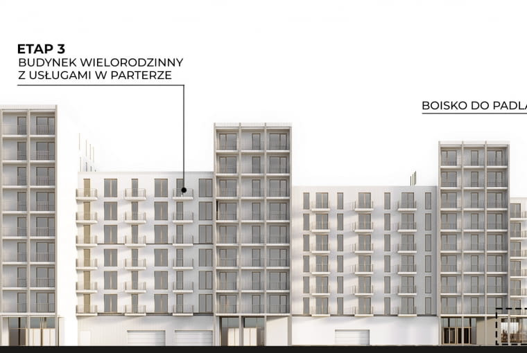 Kozielska Park w Katowicach - pierzeja od torów Kozielska Park w Katowicach - pierzeja od torów