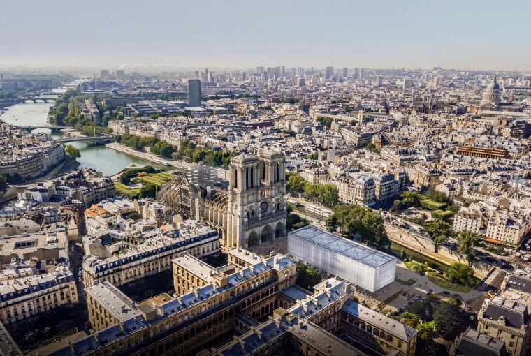 Pawilon przed Notre-Dame. Proj. Gensler.