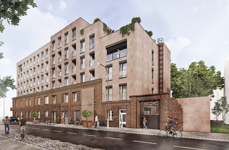 Wizualizacje inwestycji przy ul. Grochowskiej 224 w Warszawie.