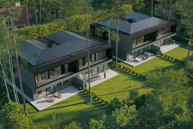 Nero Houses w Józefowie. Proj. Paweł Lis Architekci Nero Houses w Józefowie. Proj. Paweł Lis Architekci