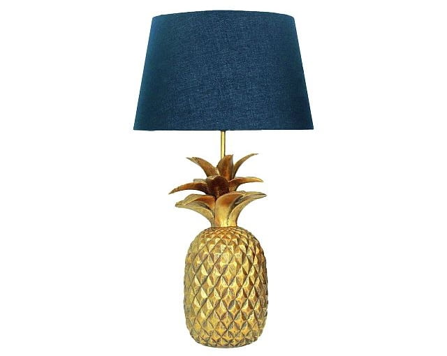 Pineapple, lampa stołowa, tkanina i metal, śr. 30 cm, wys. 56 cm, 318 zł