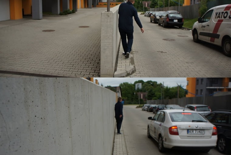 Taka konsekwencja w Krakowie zdarza się rzadko. Co widać np. po tym, na jakie kolory malujemy wielką płytę. Sama inwestycja na Polonijnej została zresztą przygotowana tak, że sprzyja wygodnym spacerom - także z wózkiem - albowiem pomyślano tam przede wszystkim o pieszych. Nie dość, że powstał chodnik, to dodatkowo dzięki znakowi 'zakaz zatrzymywania' w pełni należy on do spacerowiczów.