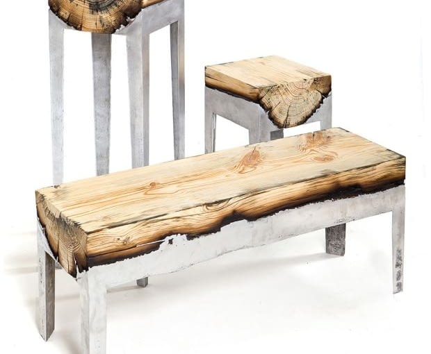 Wood Casting, projekt: Hilla Shamia stoły, stoliki, design