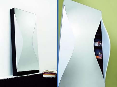 Pomysłowe lustro-schowek; wymiary: 90 x 20 x 180 cm; cena: $ 2000 Pomysłowe lustro-schowek; wymiary: 90 x 20 x 180 cm; cena: $ 2000