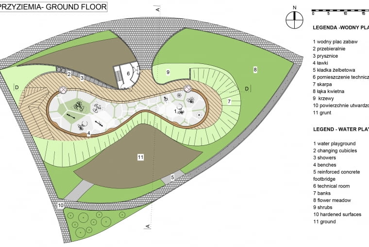 Wodny i naturalny Plac Zabaw w Tychach. Proj. RS+ Robert Skitek