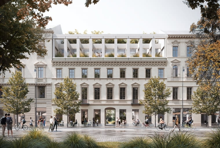 Koncepcja odbudowy Pałacu Saskiego i Pałacu Brühla. Proj. WXCA