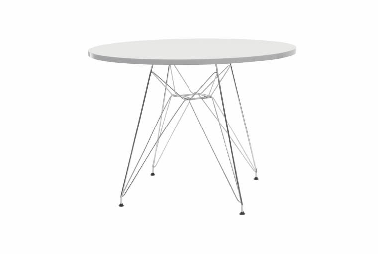 Stół okrągły, metal i płyta MDF, śr. 100 cm, krzesloteka.pl, cena: 575 zł Stół okrągły, krzesloteka.pl